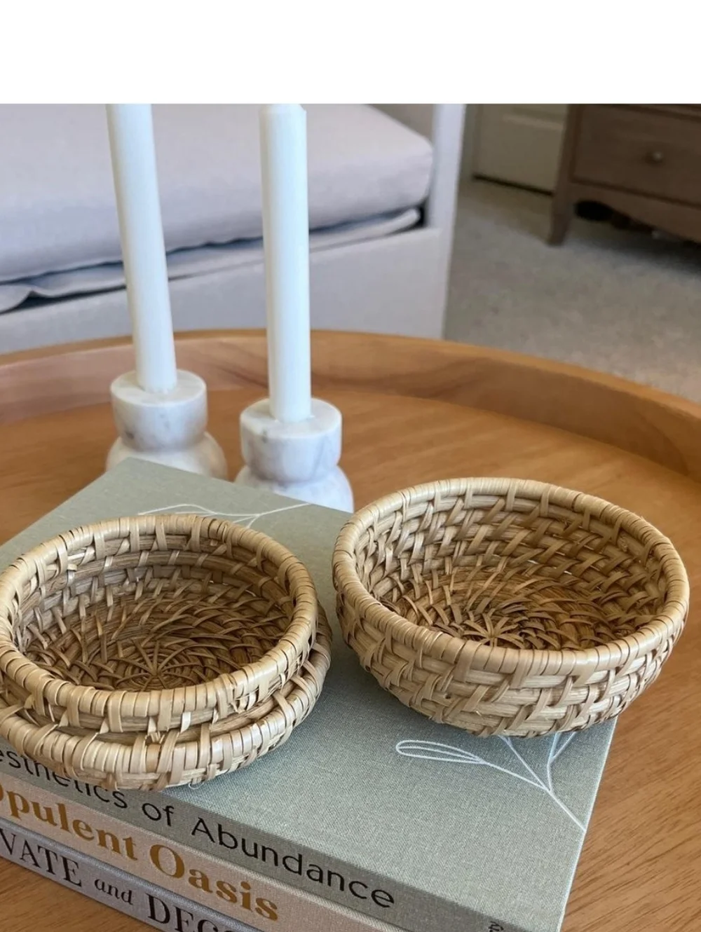 Woven Rattan Basket With Lid Natural Hearth & Hand With Magnolia Set Of Two